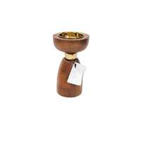 Quemador de Incienso Bakhoor de Acero Inoxidable y Madera, Mubkhar para Hoteles y Restaurantes, Diseño de Primera Calidad con Baño de Oro 100%
