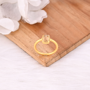 Anillo de Plata de Ley 925 Chapado en Oro Amarillo de Moda, Joyería Hecha a Mano, Anillo Elegante con Piedras Preciosas, Anillo de Citrino Natural para Mujer - Product Image 4