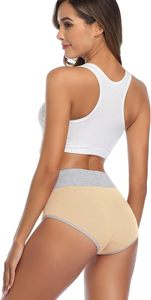 Ropa Interior de Cintura Alta para Mujer Pure Ease, Sensación de Mezcla de Algodón Suave, Elástica, Estable, Cobertura Completa, Botones, Encaje, Ecológica - Product Image 6