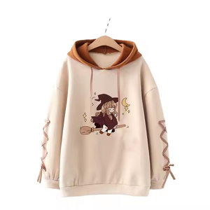 Sudadera con capucha de lana con estampado recortado logotipo personalizado mujeres Venta caliente de alta calidad 100% algodón polar de gran tamaño - Product Image 1