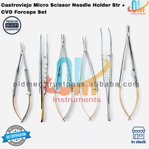 Nuevo Set de Microcirugía de 6 Piezas, Kit Oftalmológico Básico, Pinzas ENT, Portaagujas TC, Tijeras Castroviejo, Acero Inoxidable de Alta Calidad - Product Image 2