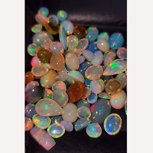 พลอยโอปอลเอธิโอเปียธรรมชาติ89ชิ้นขนาด8x6 9x7 10x8 11x9มม. ทรงลูกแพร์รูปไข่ทรงกลมทรงหลังเบี้ยเป็นล็อต94ชิ้นราคา Iroc $85 - Product Image 1
