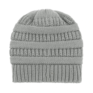 Wholesale White Knit Beanie Hat Ribbed <b>Winter</b> <b>Cap</b> Unisex Soft Warm Stretch Plain Skull <b>Cap</b> Custom Logo Hat - Product Image 3