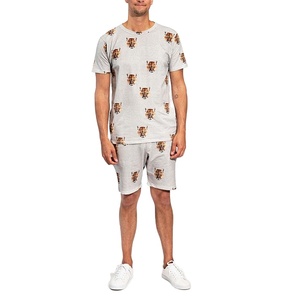 Wholesale <b>Mens</b> Tracksuit Solid Color Crew Neck Short Sleeve Shorts Joggers Plus Size <b>Men's</b> Sets - Product Image 1