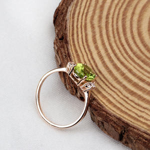 August เดือนพลอยเพอริโดธรรมชาติและเพทายลูกบาศก์925ชุบทองแหวนเครื่องประดับเงินสเตอร์ลิงสำหรับขายส่ง - Product Image 4