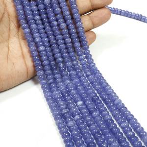 Wholesale Tanzanite Quartz Smooth Rondelle Loose Gemstone Beads Strand 8mm Blue Color Quartz Stone <b>Center</b> <b>Drill</b> Beads Bulk Price - Product Image 3