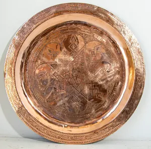 Glamurosa bandeja de cobre con un diseño elegante para ajustes lujosos del fabricante y proveedor indio - Product Image 1