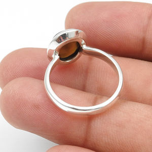 Pierre précieuse d'opale noire naturelle Bagues ethniques en argent sterling massif 925 Bijoux fins semi-précieux Anneaux de mariage à la mode OEM - Product Image 4