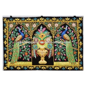 Zari lujo bordado a mano tela colgante de pared piedra preciosa joya decoración para el hogar y la habitación para fines de regalo - Product Image 6