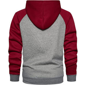 Terry 100% sudaderas con cremallera de algodón para hombre, sudaderas con capucha de estilo raglán personalizado sin bolsillos personalizados, sudaderas con cremallera cortavientos, color sólido - Product Image 6