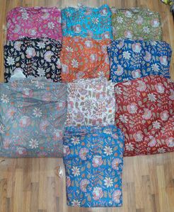 Bloque de estampado floral de algodón indio orgánico 44 ''/111cm tela de costura al por mayor para niños niñas vestidos bolsas técnicas tejidas - Product Image 1