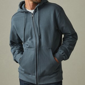 Sweat à capuche zippé pour hommes Sweat en pur coton avec capuche en polaire biologique Sweats à capuche pour hommes Sweats à fermeture éclair personnalisés - Product Image 4