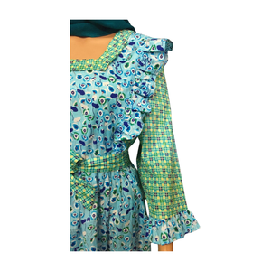 Premium 100% Cotton Organza Jalabiyat Kaftan Floor Length Printed Floral <b>Dress</b> <b>Modest</b> Islamic <b>Party</b> Wear Washable - Product Image 2