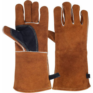 Guantes de soldadura de seguridad resistentes a los cortes para trabajo pesado industrial, guantes de trabajo para soldador de construcción de cuero con calefacción - Product Image 1
