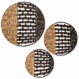 Décoration murale de salon à bas prix, art d'exposition en jacinthe d'eau tressée à la main pour les murs, accent - Product Image 6