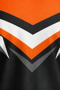 Jersey de Hockey sobre Hielo para Hombre, Rayas Naranja y Negras, Manga Tres Cuartos, Cuello en V, Absorbe la Humedad, Sublimado - Product Image 4