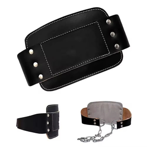 Ceinture de musculation en cuir de vache avec chaîne pour dips, tractions, squats, soutien du dos, musculation, ceinture de dips de gym - Product Image 6