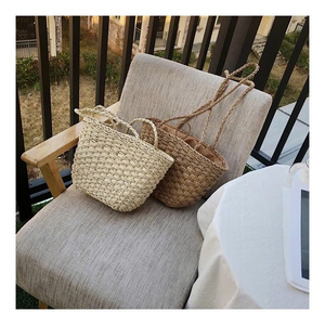 Handwoven Seagrass Crossbody <b>Bag</b> for Women Japanese Minimalist Straw Shoulder <b>Bag</b> with <b>Fabric</b> Lining for Daily Use - Product Image 2