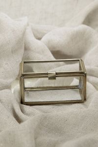 <b>Large</b> capacity stylish metal glass jewellery <b>box</b> with antique finished perfect for organizing rings necklaces and bracelets - Product Image 2