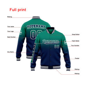 Veste universitaire personnalisée en laine et cuir pour marques de luxe avec col montant et broderie décorative sur le devant - Product Image 4