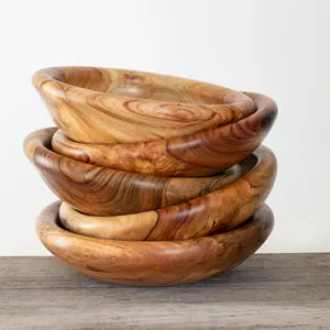 Bol en bois artisanal de style moderne de la meilleure qualité pour servir des collations aux fruits secs-Marque RMW pour hôtels et restaurants - Product Image 2