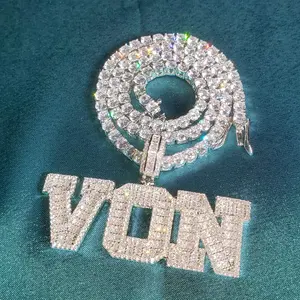 Pendentif et chaîne en diamant plaqué or faits à la main à la mode chaîne à maillons mignons avec corde cadeau bouddhiste avec zircon et perle - Product Image 3