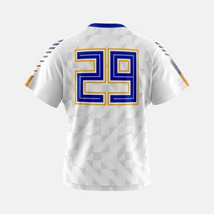 Camiseta Deportiva Personalizable con Ribete en Contraste, Cuello en V y Tejido Transpirable que Absorbe la Humedad para Deportes de Campo - Product Image 4