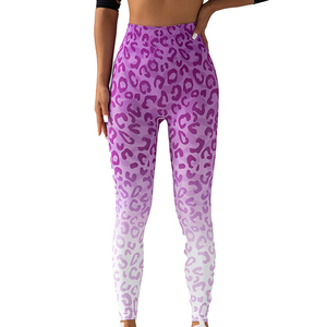 Mallas de leopardo sexis personalizadas para mujer, mallas ajustadas sin costuras, pantalones deportivos para correr, mallas elásticas de cintura alta a la moda - Product Image 4