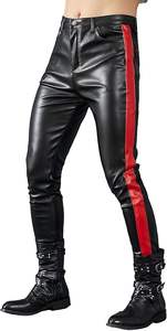 Pantalon cargo en cuir de vache véritable pour homme, avec empiècements matelassés, pantalon en cuir véritable pour homme - Product Image 6