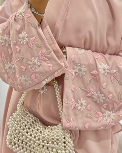 Abaya de Oración de Seda Satén de Lujo Personalizada al por Mayor, Antiarrugas, de Alta Calidad, para Mujeres Adultas, Talla Pequeña, Vestido Islámico de Manga Larga Hecho a Mano - Product Image 2