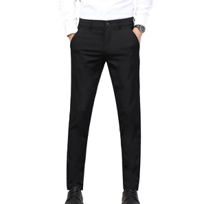 Top à la mode plaine noir hommes décontracté robe formelle pantalon respirant Logo personnalisé affaires décontracté bureau vêtements d'extérieur robe pantalon - Product Image 1