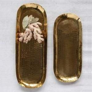 Plateaux décoratifs de mariage en gros, finition dorée, acier inoxydable, plat de service alimentaire, miroir poli, métal, assiette à apéritif - Product Image 3