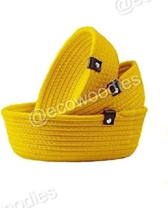 Large Cotton Rope <b>Basket</b> <b>with</b> <b>Handles</b> Durable Woven Organizer for Clothes, Blankets & Home Storage Wicker Laundry <b>Baskets</b> - Product Image 5