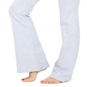 Wholesale <b>Women</b> Flare Jogger Pants And <b>Trousers</b> 100% Cotton Breathable Soft Baggy Wide Straight Leg Pants Baggy Sweatpants - Product Image 3