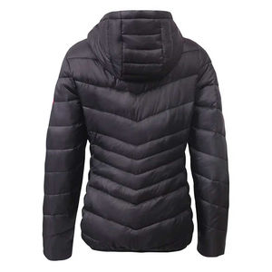 Nouvelle conception, veste d'hiver matelassée pour femme, noire, OEM, Grace, à capuche réglable et rembourrage gonflé, style bulle - Product Image 5