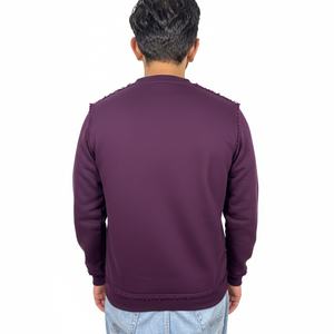 เสื้อสเวตเชิ้ตผู้ชายสำหรับฤดูหนาว ทรงปกติ คอกลม ผ้าฝ้ายฟลีซ 100% แบบเรียบ ย้อมสีพื้น มีซับใน - Product Image 4