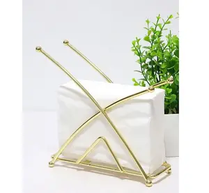 Decorative Simple Modern Gold Plated Stainless Steel Napkin Holder Home Decor Hotel Use Holder