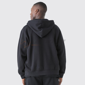 Sweat à capuche à fermeture éclair 100% coton pour hommes personnalisable hiver solide motif polaire sweat à capuche blanc thermique avec prix bon marché - Product Image 4