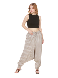 Pantalones bombachos de lona ecológicos para mujer, tamaño libre, cómodos, holgados, bohemios, para correr, Yoga de invierno, pantalones de Aladino, planos y sostenibles - Product Image 2