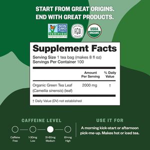 Té Verde Orgánico FGO, 100 Bolsitas de Té Ecológicas - Product Image 5