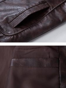 Chaleco con capucha de cuero genuino ATLANTIC a prueba de viento Venta caliente Diseño de invierno informal Cierre de cremallera en relieve No tejido liso - Product Image 6