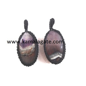 จี้คริสตัลควอตซ์เคลือบเงาลายทะเลทำด้วยมือหินกึ่งมีค่าพร้อมตาข่าย - Product Image 4