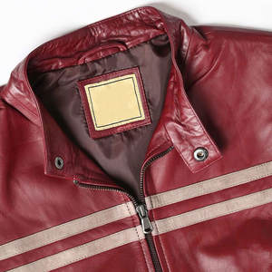 Veste de motard en cuir pour homme de qualité supérieure Veste de motard en cuir de vache et respirante originale avec broderie personnalisée et coupe-vent pour homme - Product Image 4
