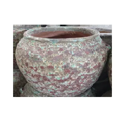 Pots de jardin décoratifs jardinières d'extérieur grand-VERT ANCIEN 72x72x60 cm-Modèle VA - 42 De Trung Thanh Céramique