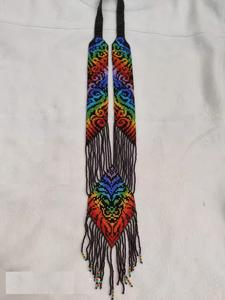 Collar de joyería de moda, collares de cuentas de semillas de vidrio hechos a mano personalizados en diseño geométrico, cuentas de flecos, colores y patrones - Product Image 4