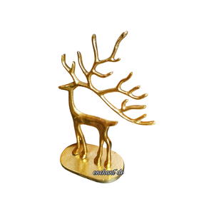 Statue d'art en métal de renne au design moderne fait à la main Figure animale élégante finition dorée ornement de maison parfait pour l'anniversaire - Product Image 4