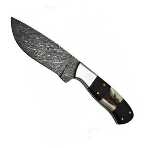 Cuchillo Skinner de Acero de Damasco Hecho a Mano Personalizado Burraq, Mango de Resina, Funda de Cuero, para Camping, Caza, Bricolaje, Compatible con OEM - Product Image 3