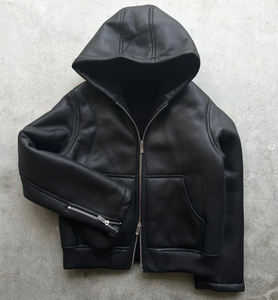 Ventas al por mayor 100% Chaqueta de cuero genuino Clásico Casual Negro Hombres Ropa de cuero de vaca Calidad Tallas grandes Cuero - Product Image 2