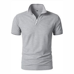 2025 nuevo verano sólido de punto de manga corta para camisa de negocios de los hombres de solapa de moda Casual Delgado transpirable - Product Image 1