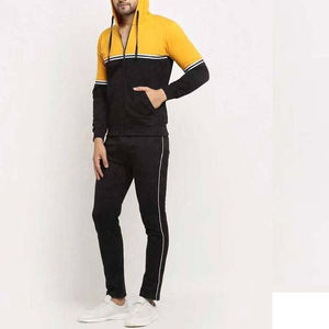 Haute qualité Cargo personnalisé jaune et noir survêtement Street Wear hommes survêtement rayure respirant confortable hommes survêtement - Product Image 4